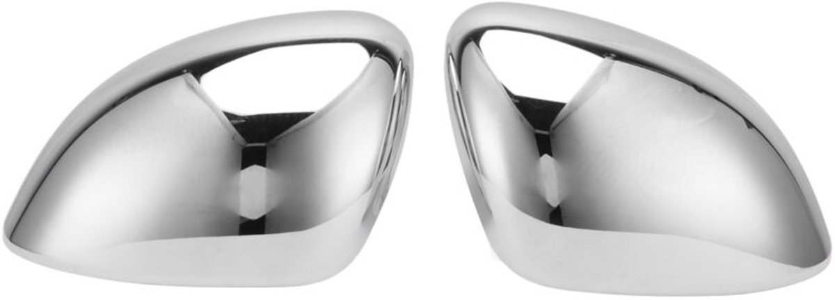 Set van twee glanzende, verchroomde zelfklevende zijspiegelkappen, geschikt voor Fiat 500X modellen van 2014-2019.