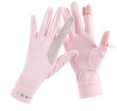 Dameshandschoenen met zonbescherming — 22 x 8,5cm — Rijhandschoenen — Koelende "Ice Silk" touchscreen-handschoenen — Antislip fiets- & zomerhandschoenen voor buiten — Rekbare pasvorm — Maat voor volwassenen — Zonwerend — Lichtgewicht & ademend