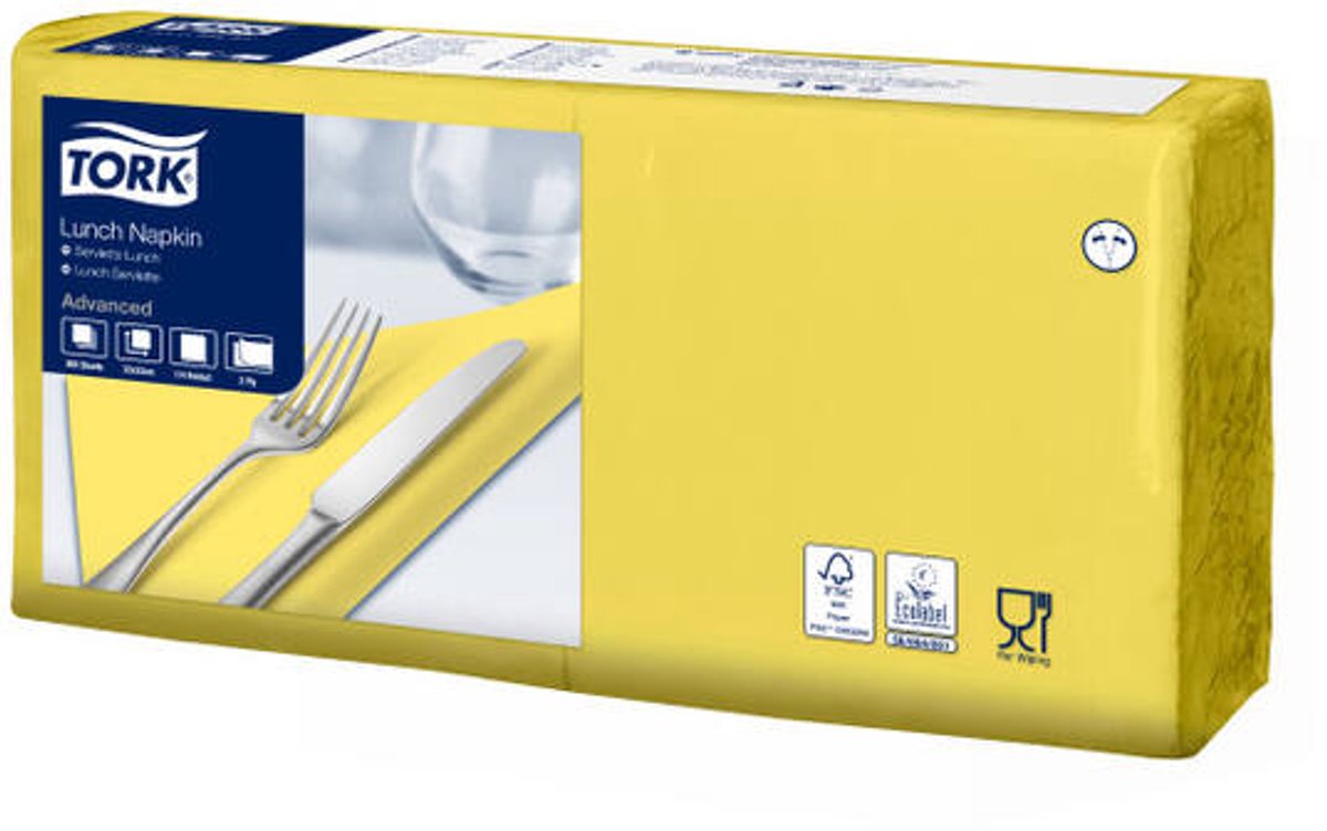 Tork 477841 lunchservet geel 33x33 cm 2-laags 2000 stuks (477841)