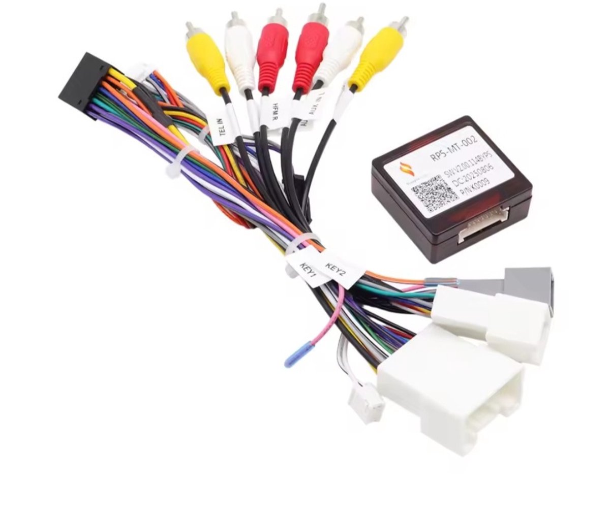 Iso kabelset voor Rockford versterker met canbus decoder voor Carplay autoradio | Geschikt voor o.a. Mitsubishi Outlander, Asx, Pajero 2013-2021 | kabel stekker connector verloopstekker adapter | camera achteruitrijcamera en stuurwielbediening audio