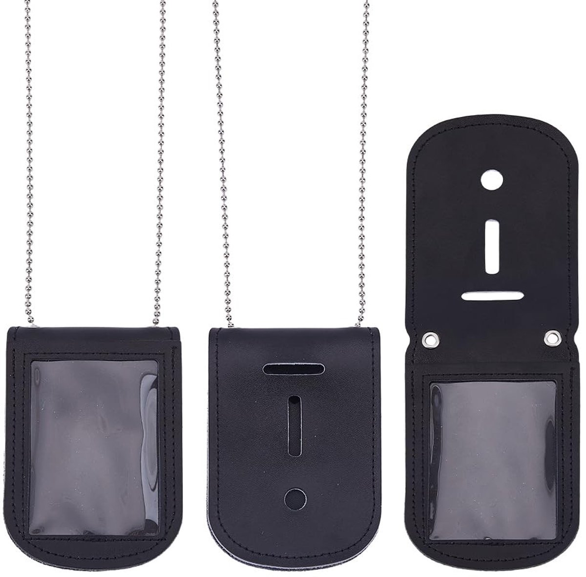 Dailygoods - Set van 2 Koeienhuid Lederen ID Kaarthouders met Ketting