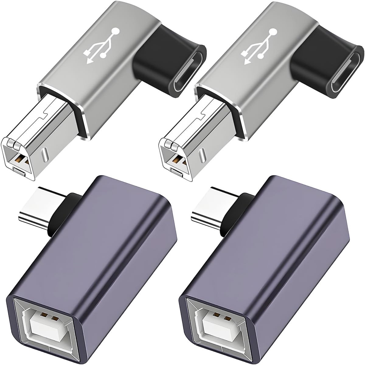 Dailygoods - 90 Graden USB C naar MIDI Adapter, 4 Stuks