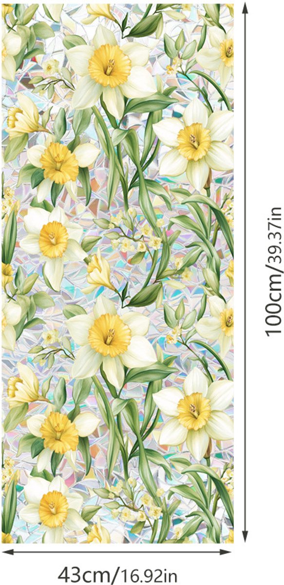 3D Regenboog Raamfolie- Anti-Inkijk - Isolerend & Zonwerend - 43x100cm – Statisch - Prisma Bejuweled EffectXCBL172