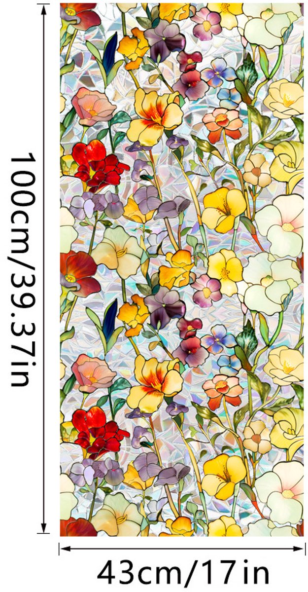 3D Regenboog Raamfolie- Anti-Inkijk - Isolerend & Zonwerend - 43x100cm – Statisch - Prisma Bejuweled EffectXCBL036
