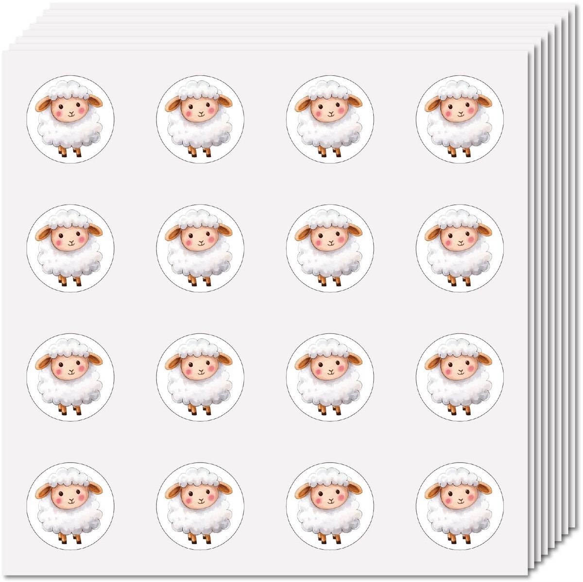 Dailygoods - Set van 128 Mini Schapenstickers voor Feestartikelen en Plakboeken