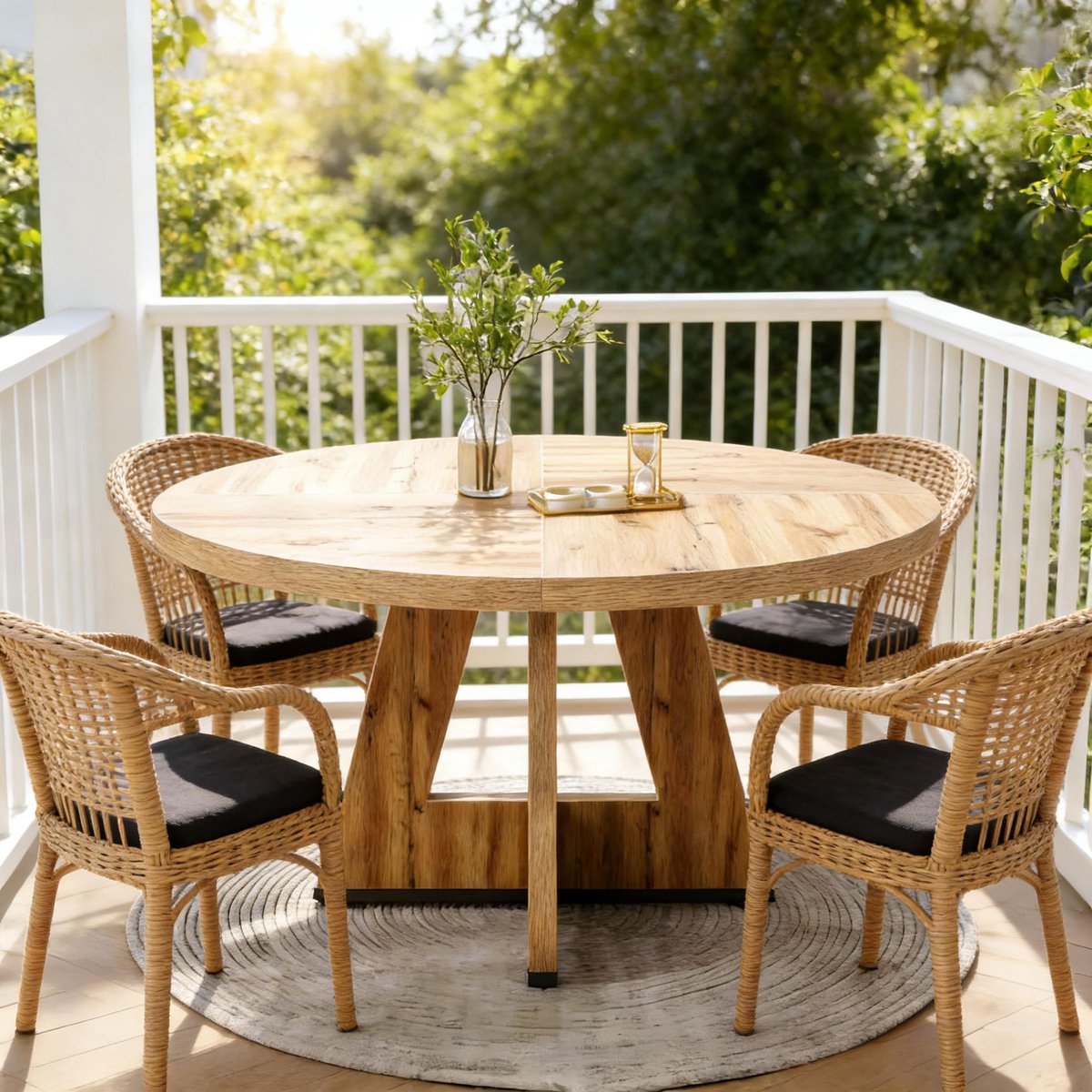 REDOM - Ronde Eettafel 120 cm – Landelijk Design – Ruime Eetkamertafel Voor 4 Personen – M