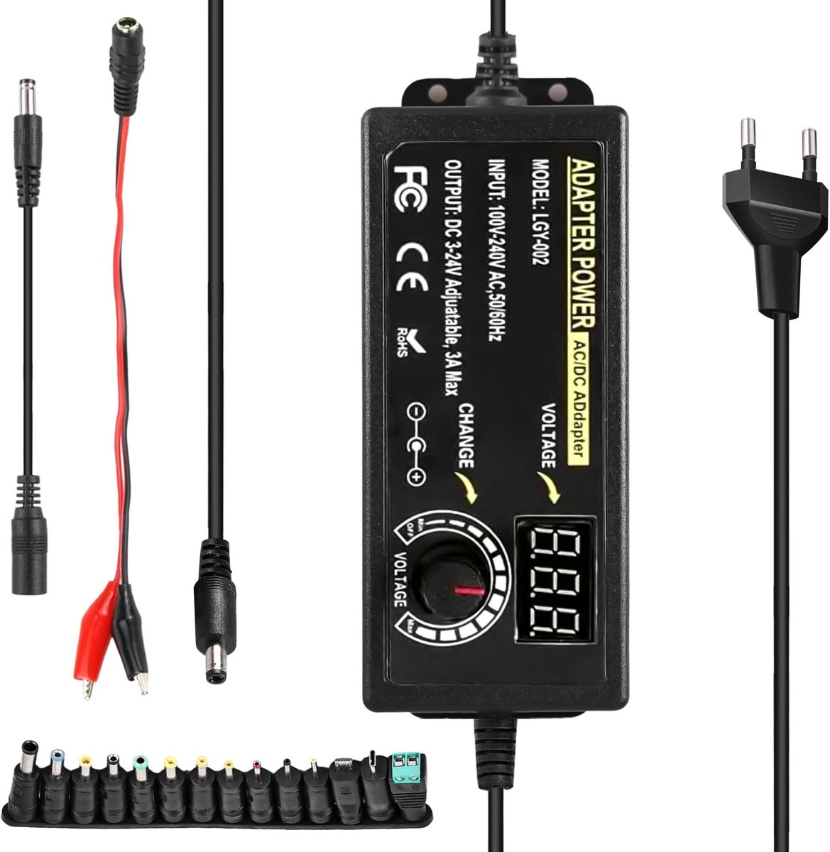 Dailygoods - 72W Universele Instelbare Voeding voor Huishoudelijke Apparaten