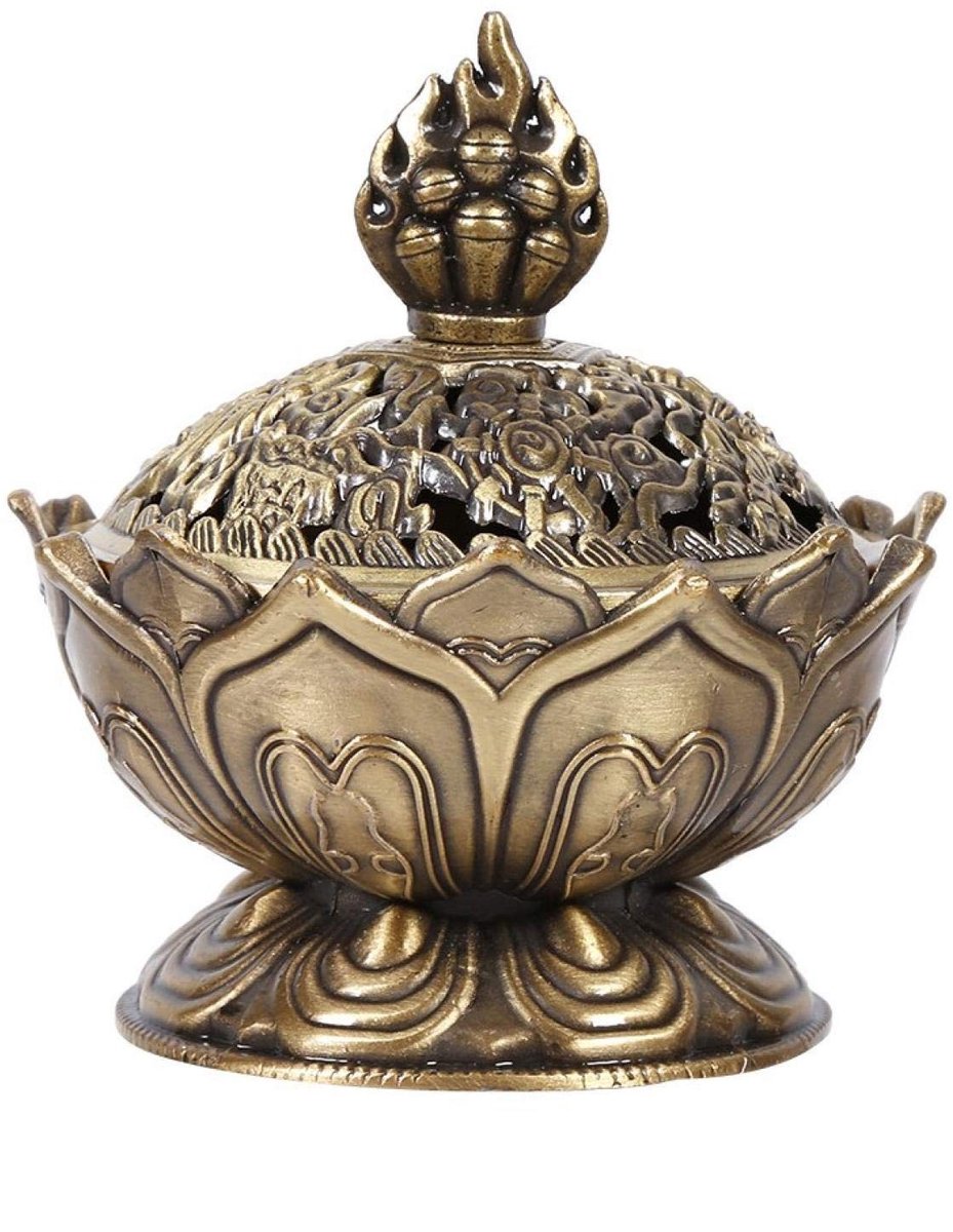 Dailygoods - Vintage Lotusvorm Wierookbrander met Deksel