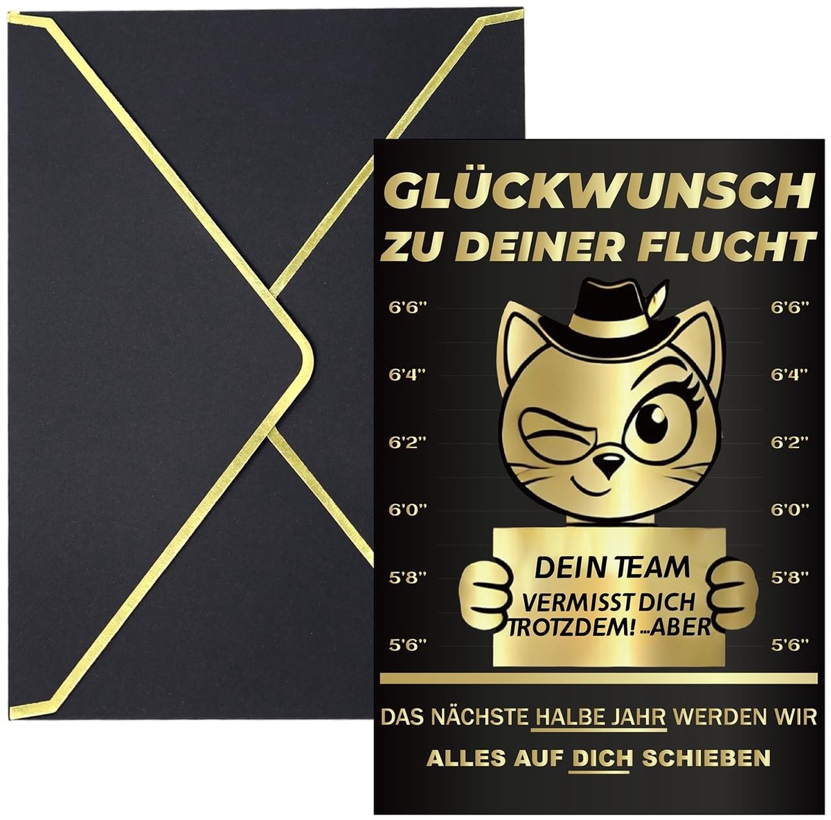 Dailygoods - Dailygoody - Afscheidskaart - Grappig design - Hoogwaardige kwaliteit - 10 x 10 cm - Met envelop en waszegel - Geschikt voor pensioen en afscheid - Un...