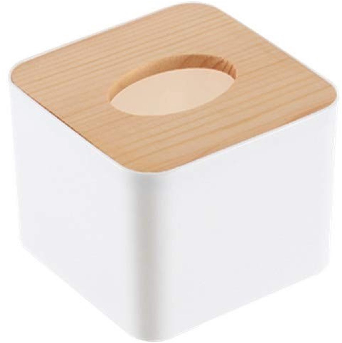 Dailygoods - Dailygoody - Zakdoekdispenser Hout - Minimalistisch Design - Voor Uitneembare Zakdoekjes - Vierkant of Rond - Handig en Stijlvol - Geschikt voor Thuis