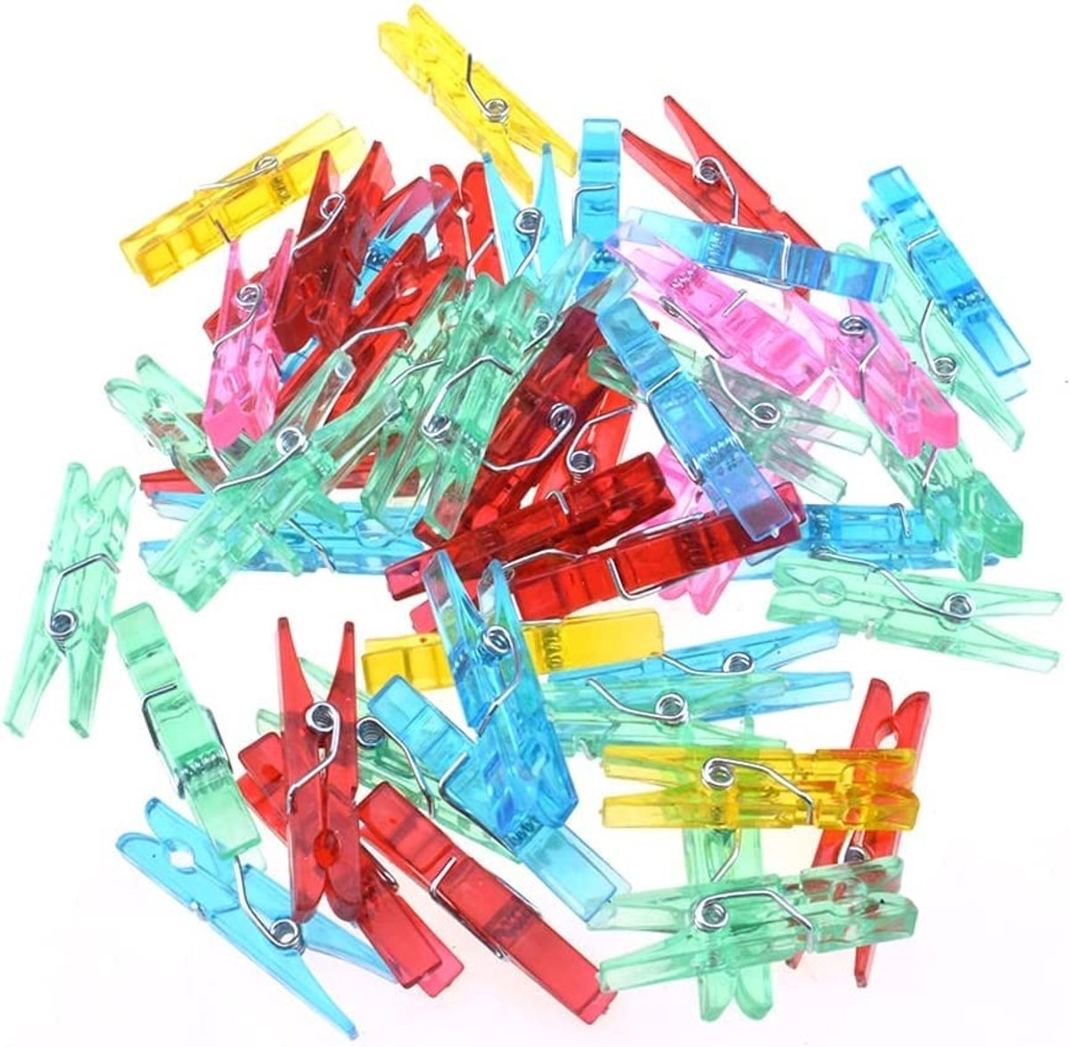 Dailygoods - Cosensi - Dailygoods - Mini Kunststof Wasknijpers Set van 100 voor Foto's en Decoratie