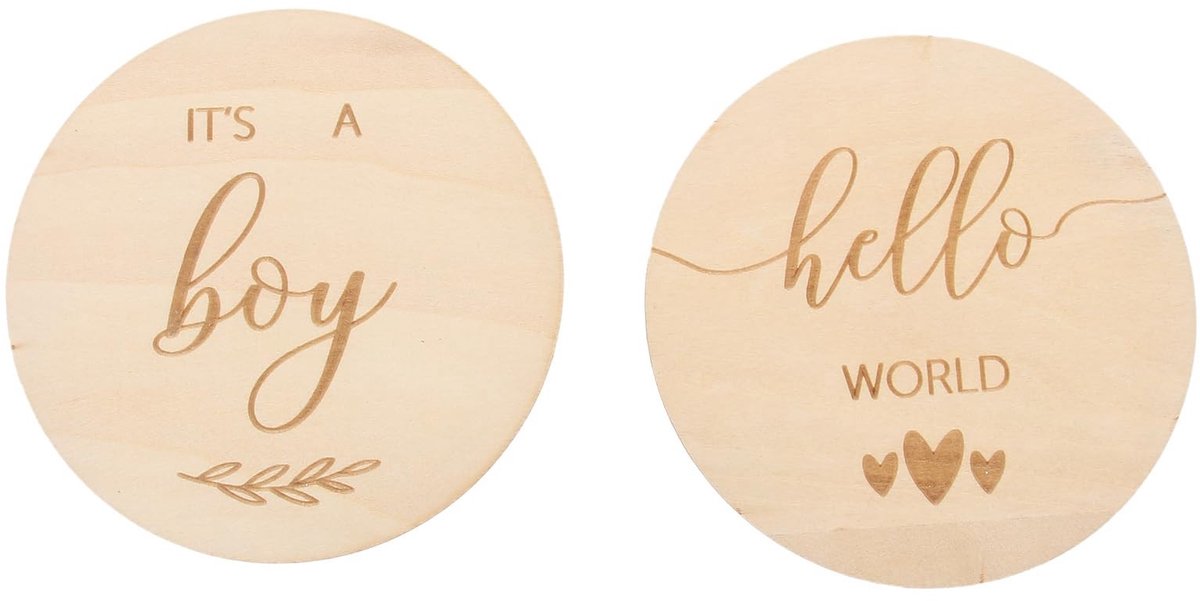 Dailygoody - Solidchoice - Dailygoody - Maandelijkse Mijlpaalkaarten - Houten Blokken - Creatief Design - Babyshowers - Groeirekwisieten - Handgemaakt - Voor Jongen