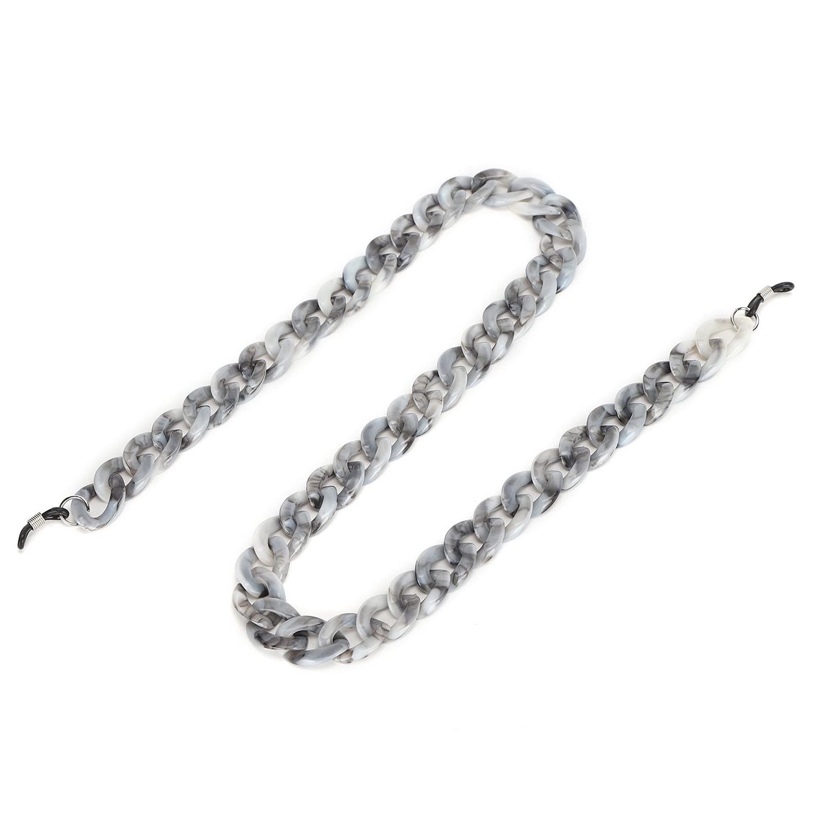 Dailygoody - Acryl Zonnebril Lanyard - Eenvoudige Stijlvolle Kettingen - Grijs - Gekleurde Glazen Ketting - Perfect voor Zonnebrillen - Handige Access