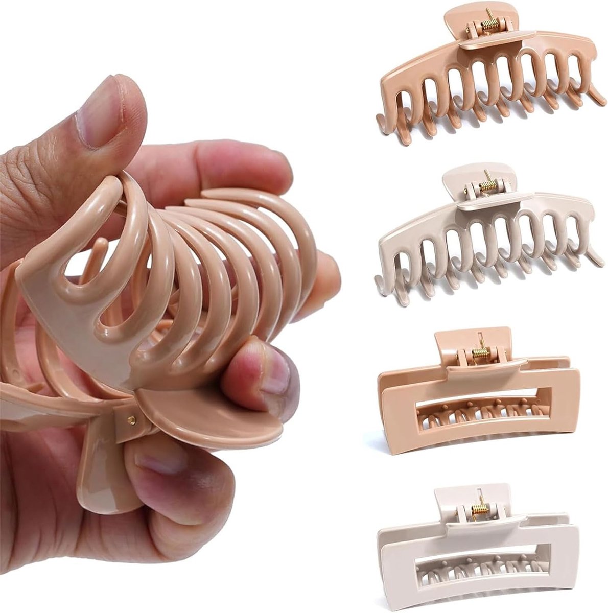 Zachte silicone haarclips: 4 stuks flexibele en antislip haarklemmen met sterke grip voor vrouwen - ideaal voor dagelijks gebruik en styling