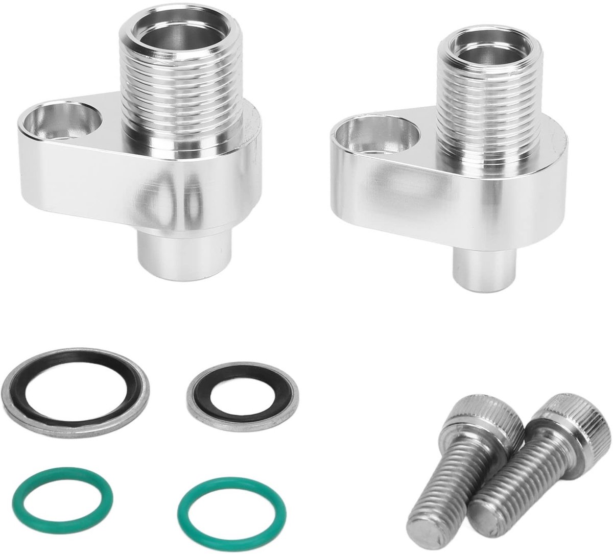 Dailygoody - LS Swap AC Compressor Adapter Fittings Kit - Aluminium - 8AN/10AN Connector - Vervangend voor 10S17F - Perfecte pasvorm voor LS swaps