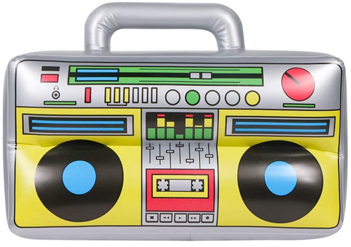 Dailygoody - Opblaasbare radio - Retro feestdecoratie - Geschikt voor jaren 80 en 90 - Opblaasbare luidspreker - Gemaakt van vuurvast PVC - 1 stu