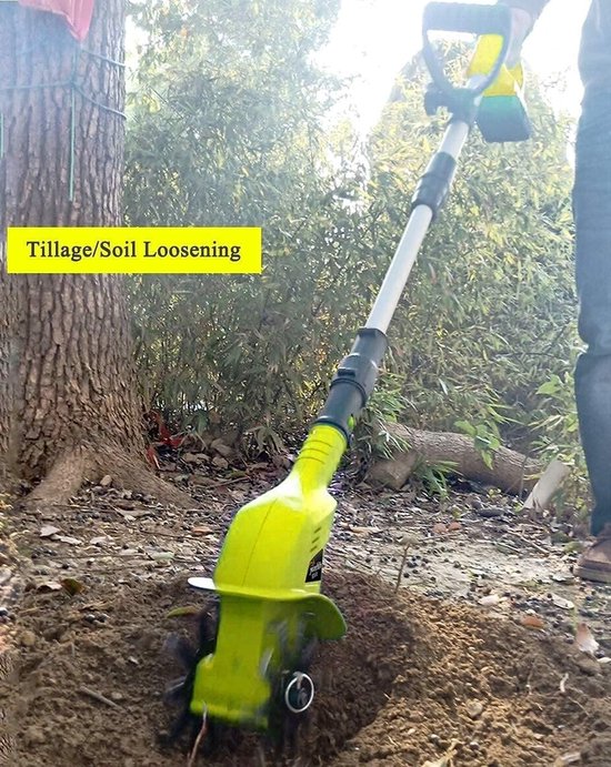Draadloze Tuinfrees - Elektrische Cultivator - Bodem Bewerken - Lichtgewicht Ontwerp - 10 cm Breed - Zwart — afbeelding 2