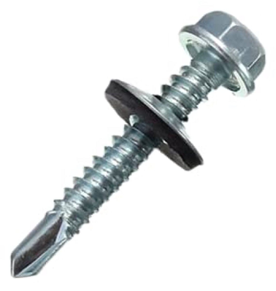 Zelfborende schroeven M6 - 200 stuks - 6,3 x 25 mm - Zeskantige schroeven met sluitringen voor metaal