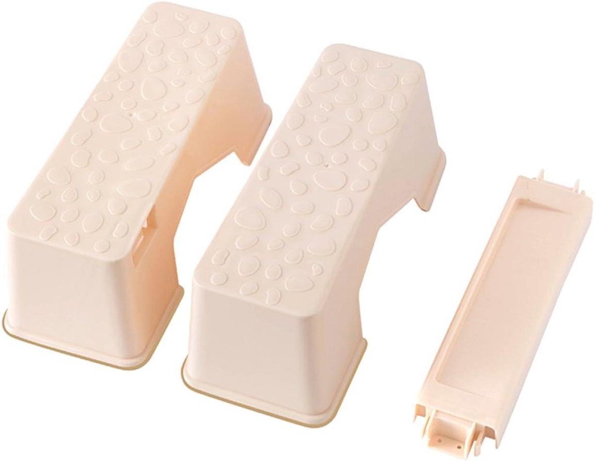 Toilet Krukje - Voetenbankje Toilet - Comfortabel Toiletbezoek - Antislip Strips - 53x32x13cm - Apricot