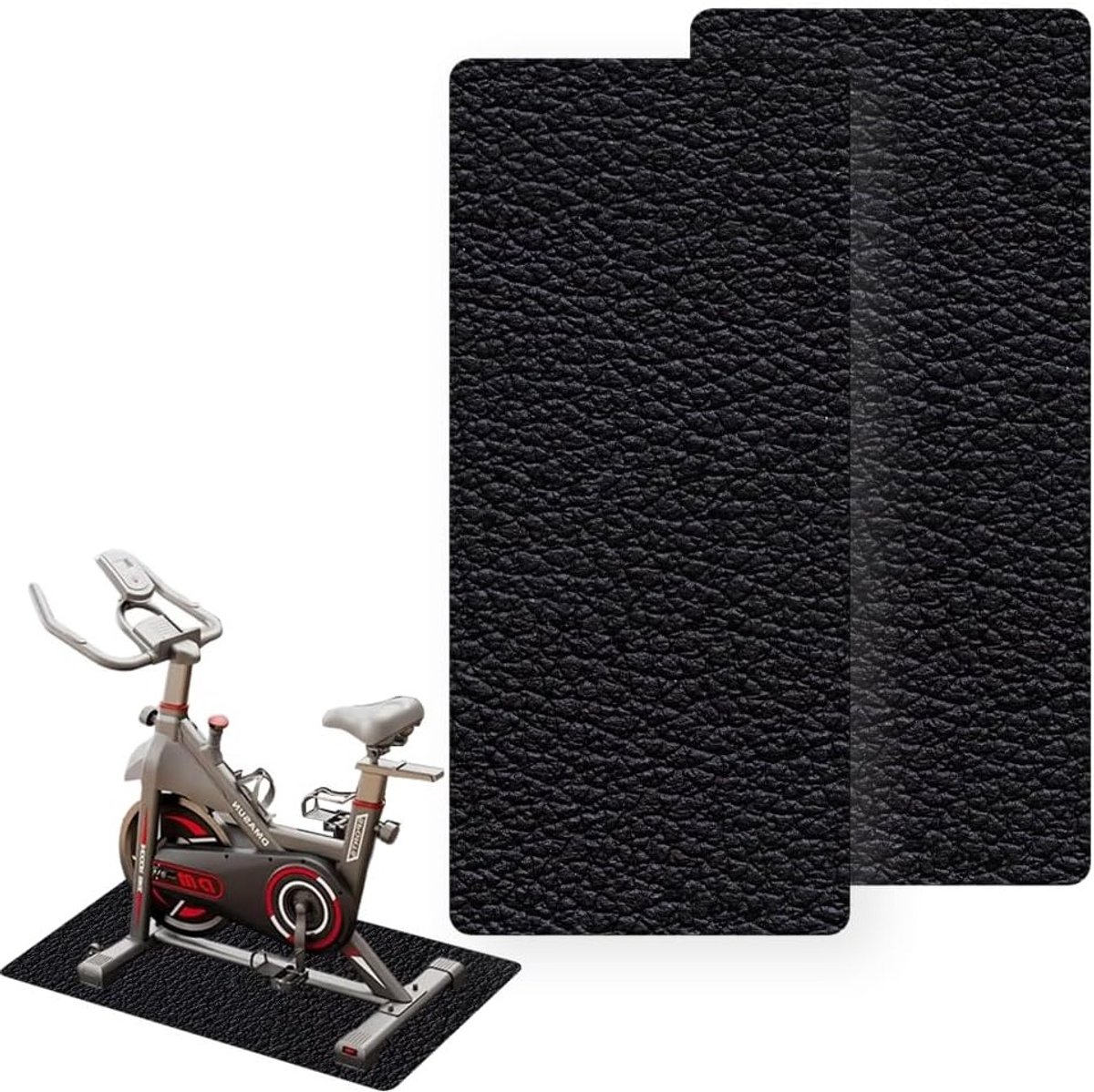 Set van 2 Vloerbeschermingsmatten voor Fitnessapparatuur, Antivibratie, Geluiddemping en Antislip, 6 mm Dikte, Ideaal voor Treadmills en Apparaten (2, 28 x 70 cm)
