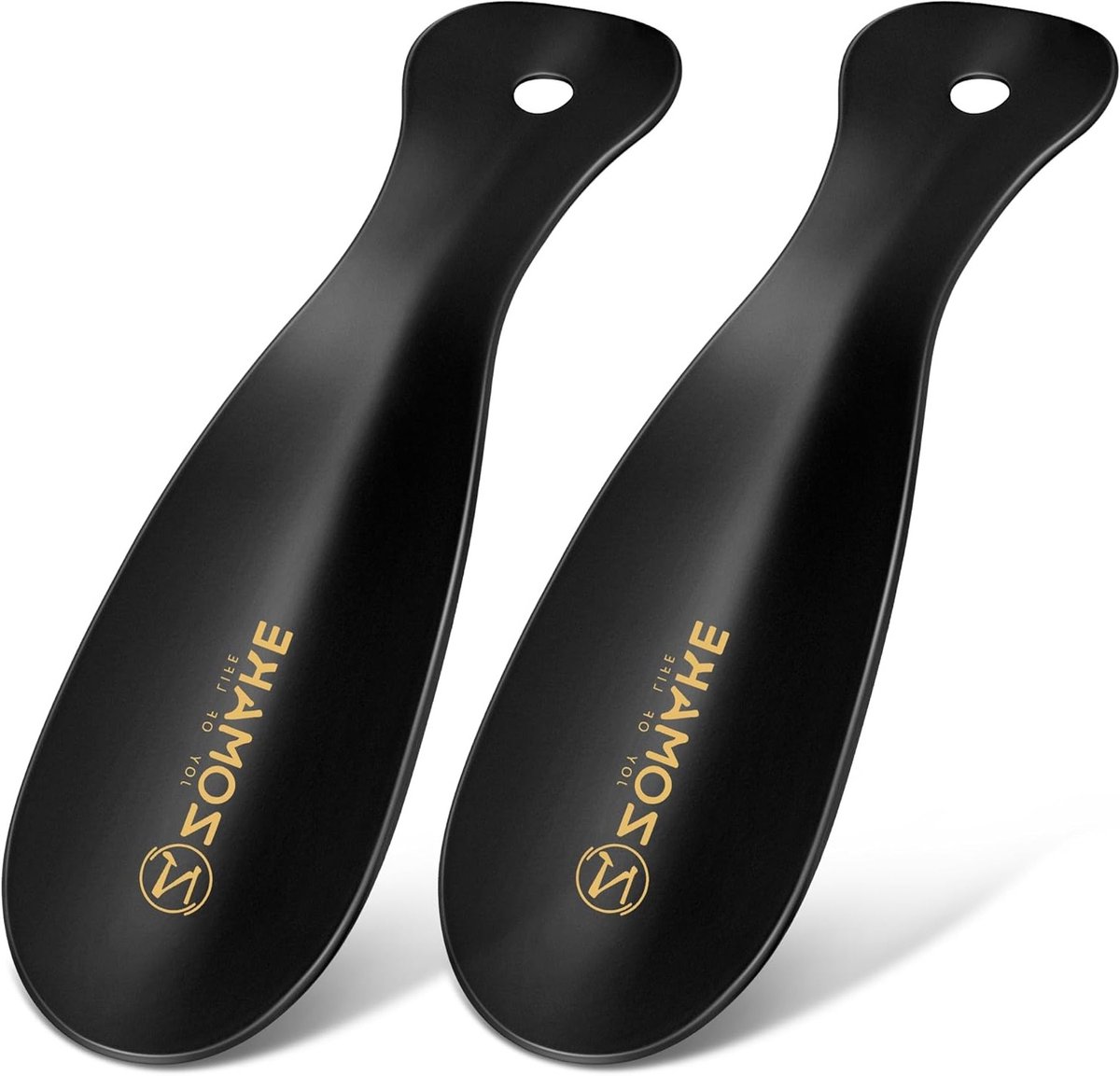 Kleine metalen schoenlepel van 19 cm - duurzame en compacte schoenhaak voor reizen, set van 2