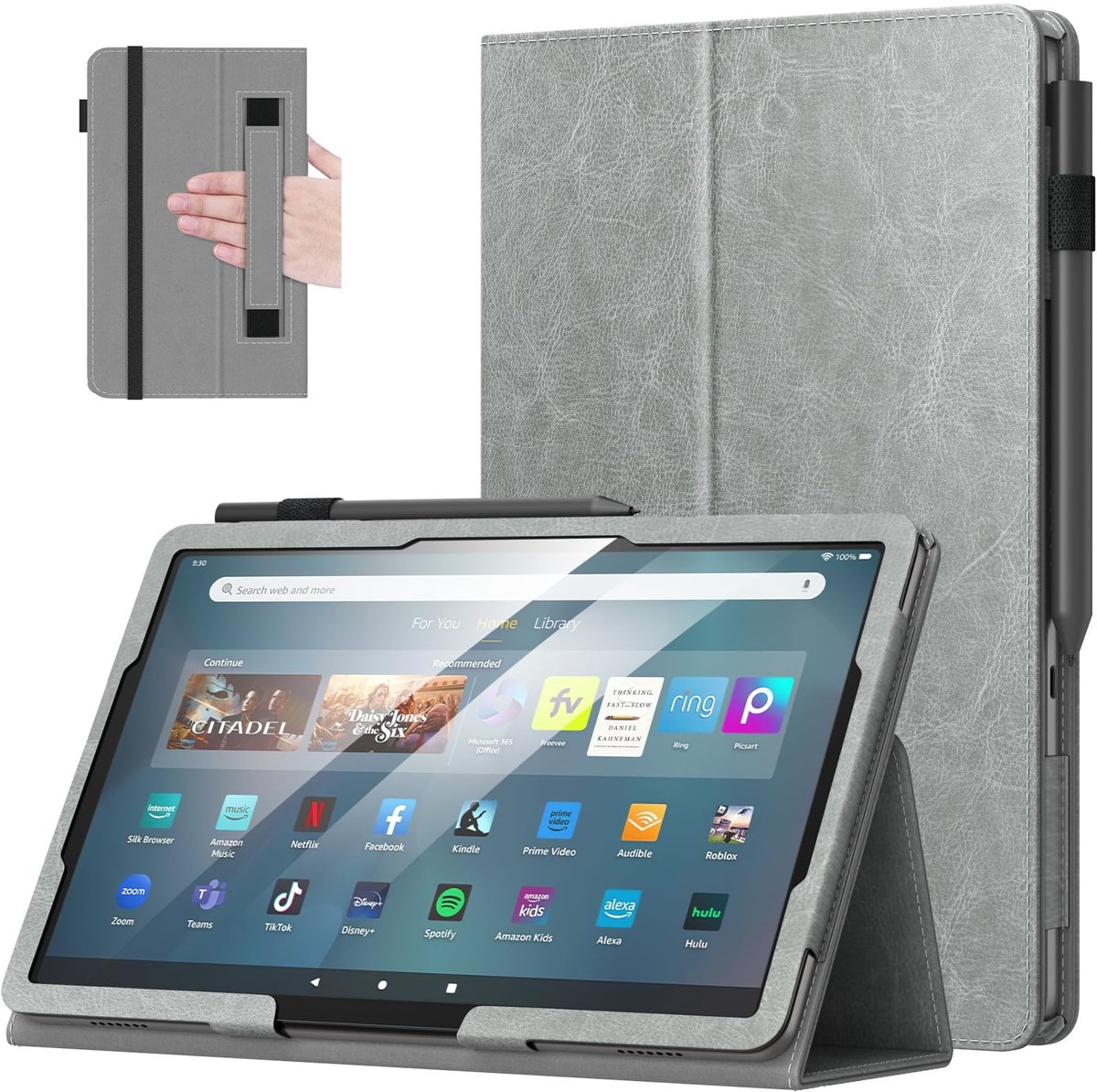 Dailygoody - MoKo Case voor Fire Max 11 Tablet - Slimme opvouwbare standaard - Donkergrijs - Auto Wake/Sleep - Lichtgewicht tablet hoesje - Geschikt v...