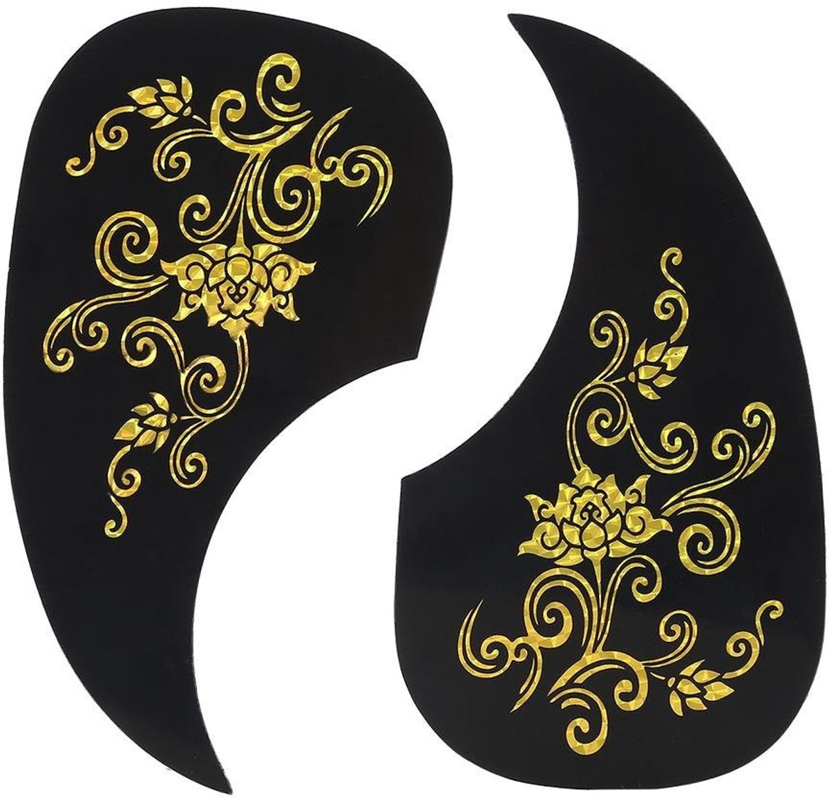 Dailygoody - Gitaar Scratch Plate Pickguard - Zelfklevende Beschermlaag - Pack van 2 - Goud en Zilver - Gitaardecoratie - Geschikt voor Akoestische Gi.