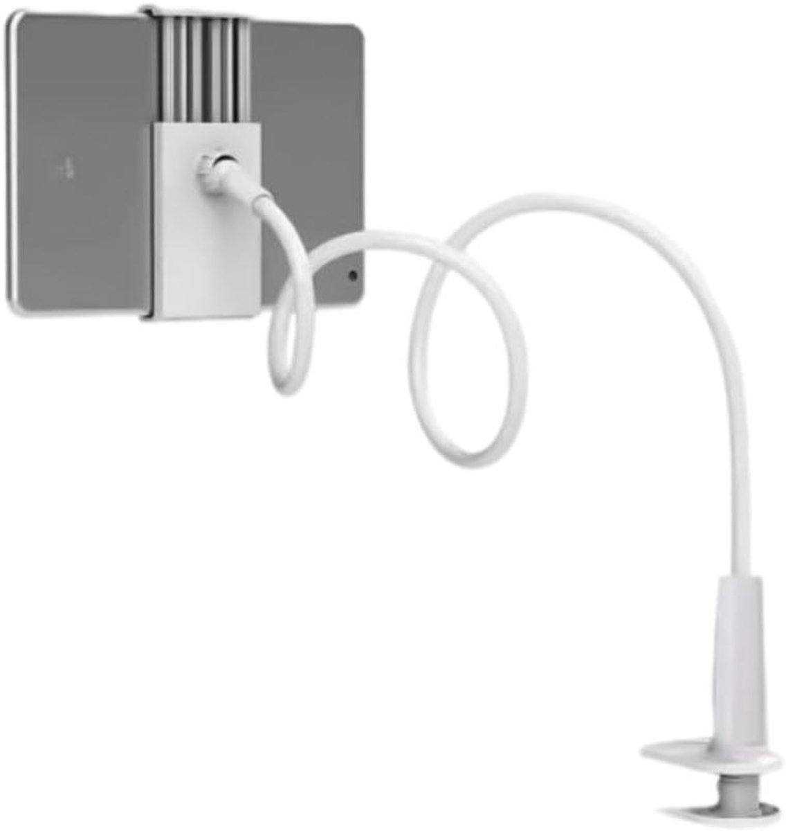 Tablet Houder - Stand Bureau - Gemakkelijk Bekijken - Flexibele Zwanenhals - 70cm Arm - Wit