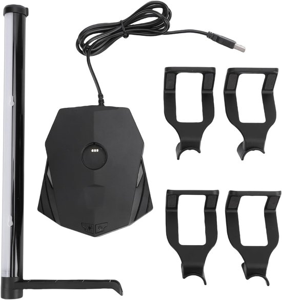 Hoofdtelefoon Controller Standaard - Gaming Accessoire - Bureau Organisatie - Met RGB Licht - Voor 4 Controllers - Zwart — afbeelding 4