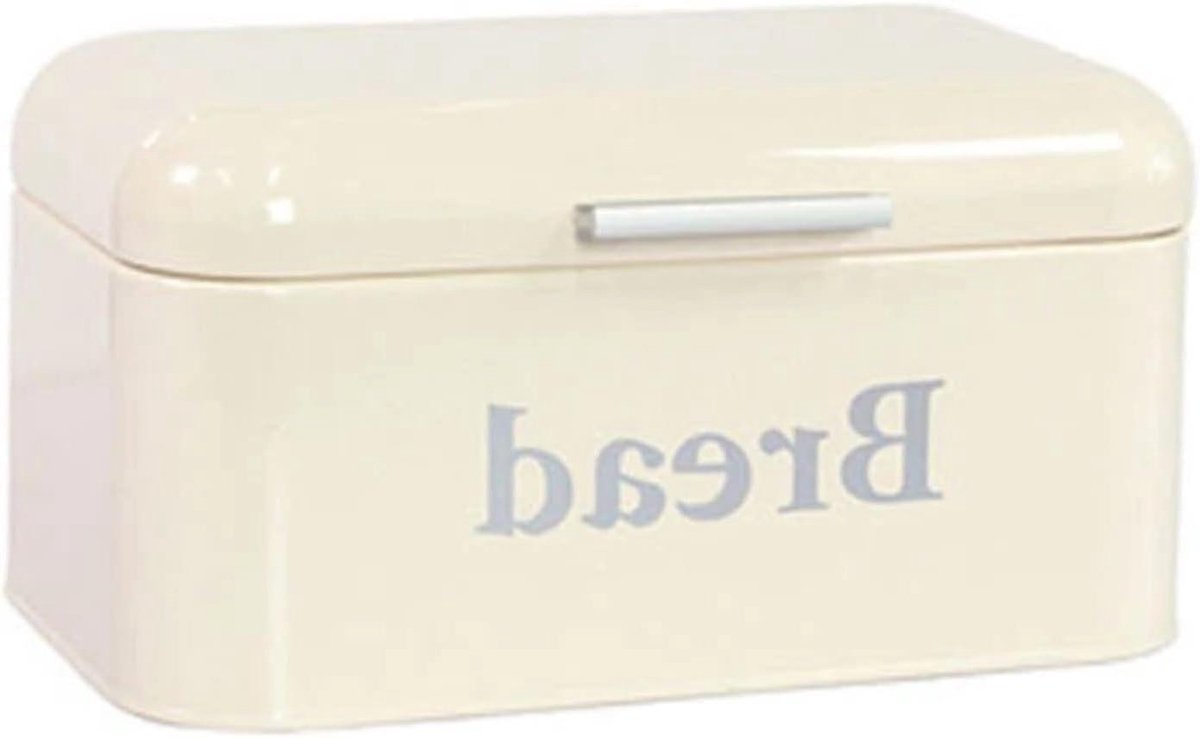 Broodtrommel - Keukenopberger - Brood bewaren - Stijlvolle afwerking - 30 cm - Wit