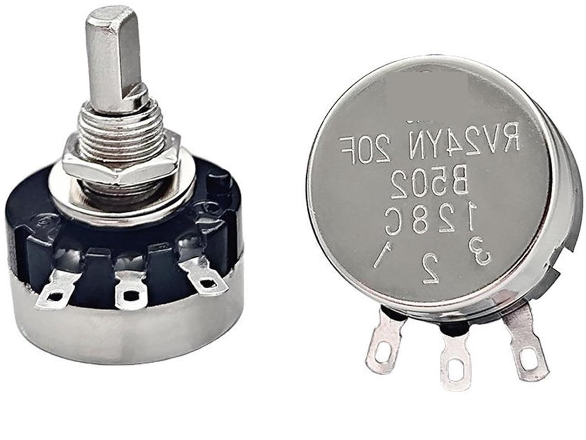 Potentiometer - Variabele Weerstand - Elektronische Regeling - Enkele Draai - 20K Ohm - Metaal