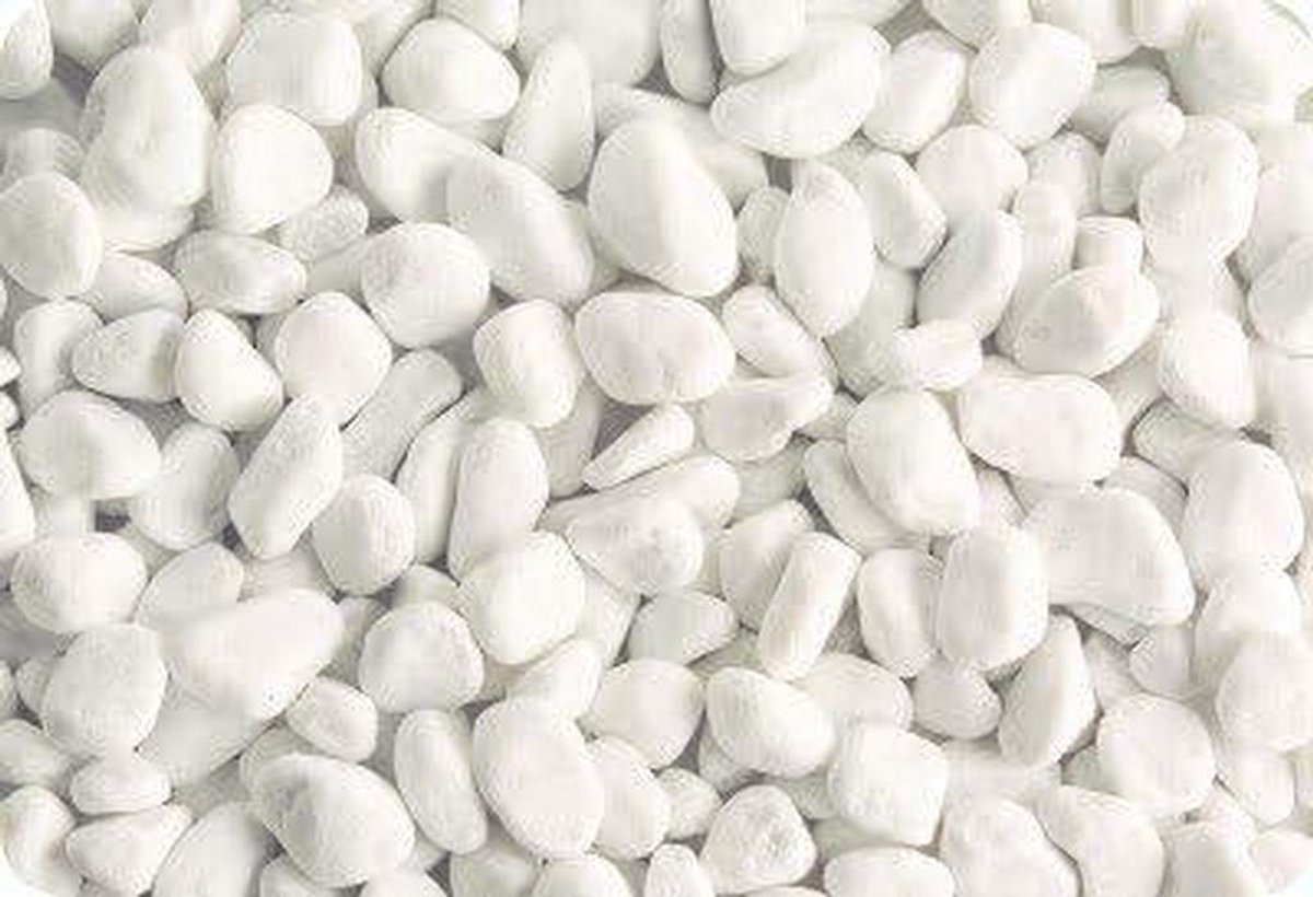 Siergrind Wit - Decoratiegrind Marmer - Tuin Decoratie - Natuurlijk Carrara Marmer - 25 kg - Wit