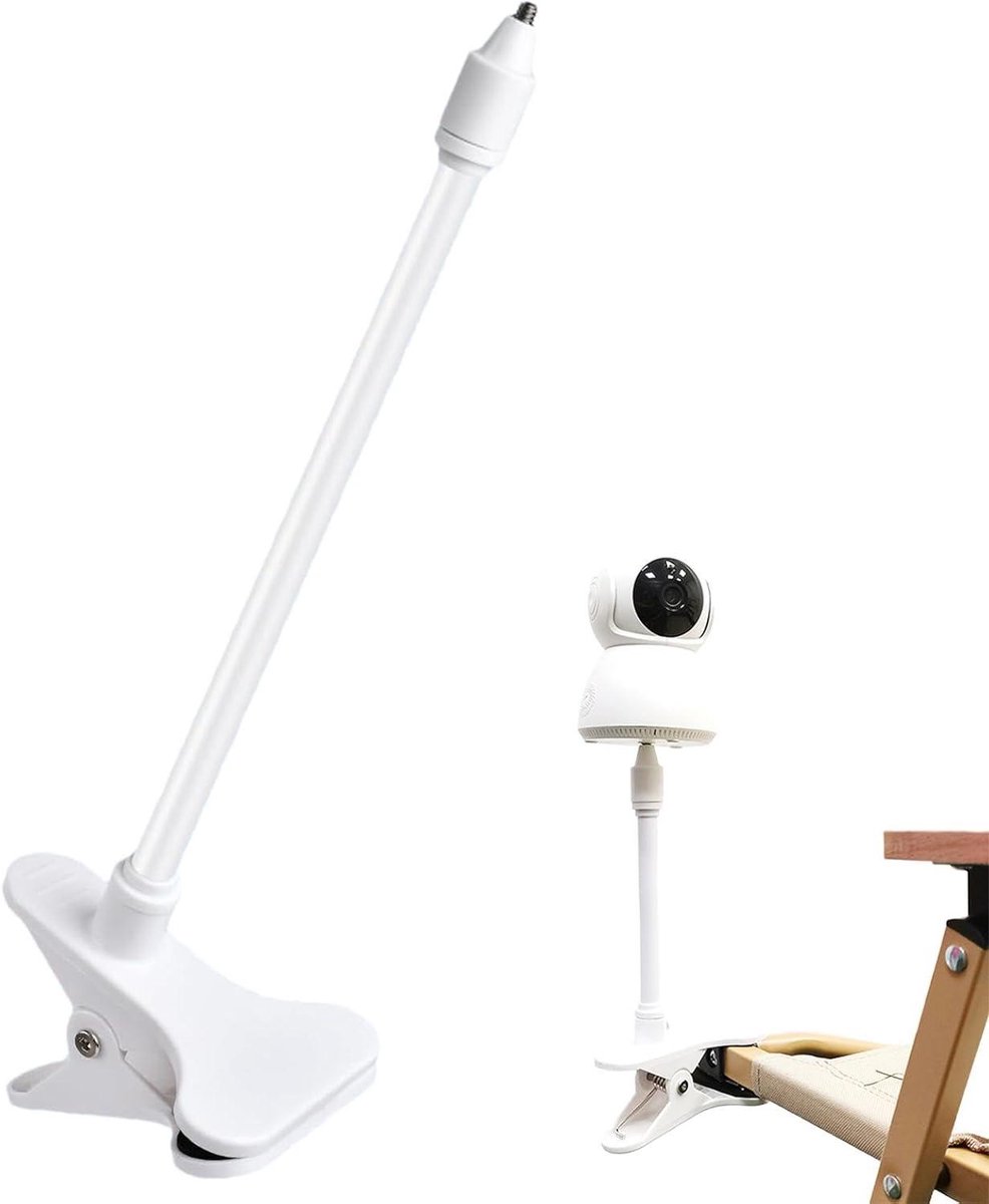 Cameramontage Klem - Bureauhouder Monitor - Camera Beveiligen - Geen Pons Installatie - 24.99 x 11 x 8 cm - Wit