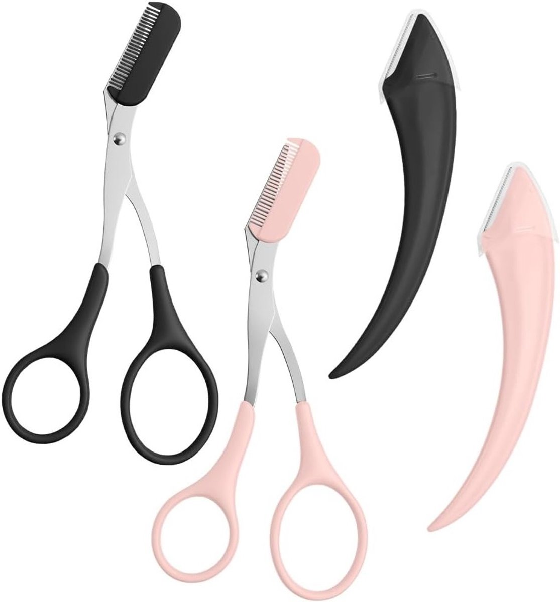 Professionele Oogbrow Shaper met Schaar en Kam, Precisie Trimmer voor Perfecte Wenkbrauwen en Ontharing