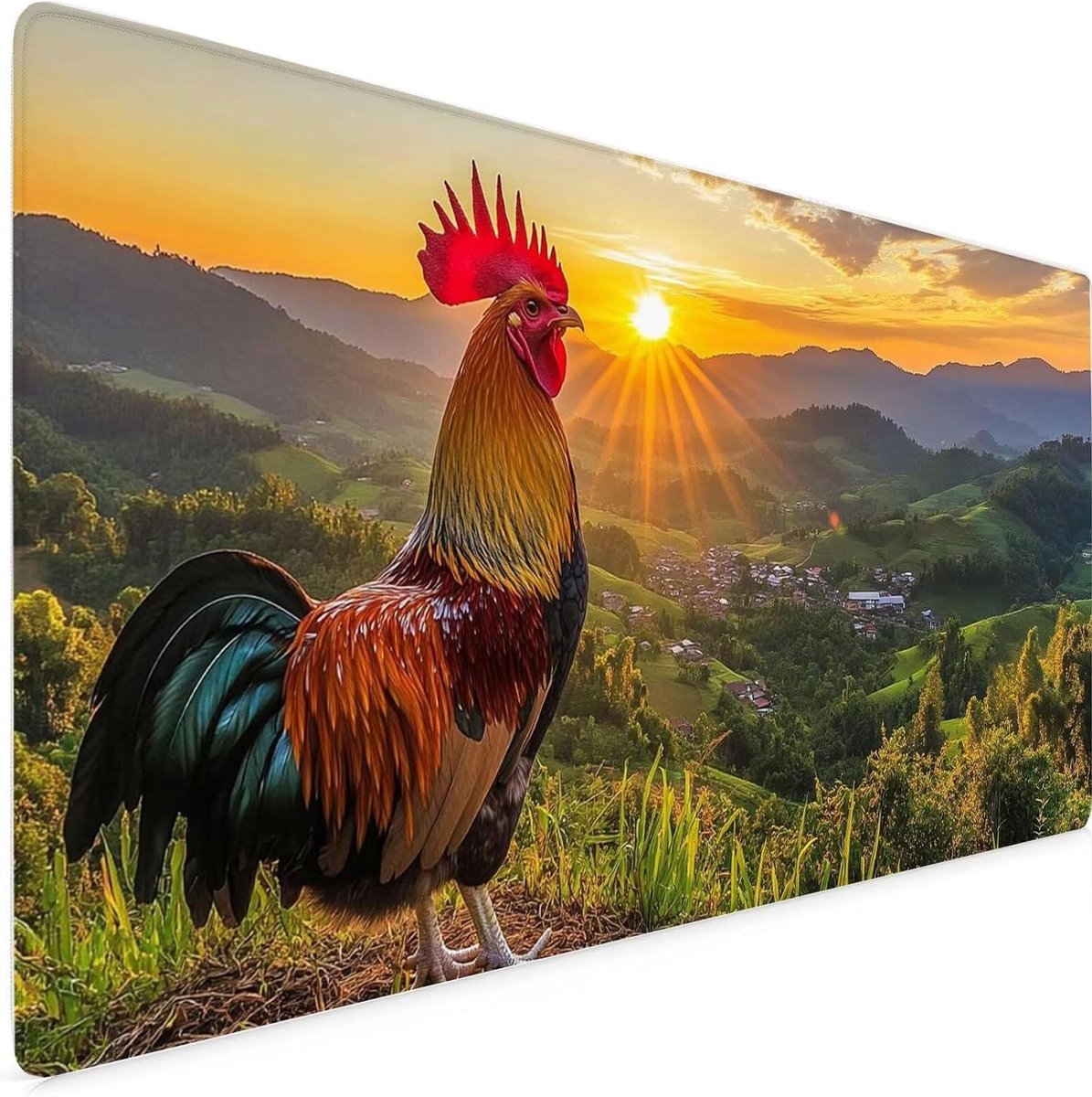 Rode gaming muismat kip grote muismat comfortabele muismat met glad stoffen oppervlak, getextureerd slijtvast, verbeterde precisie en snelheid, Mousemat 900 x 500 x 3 mm bureauaccessoires voor mannen