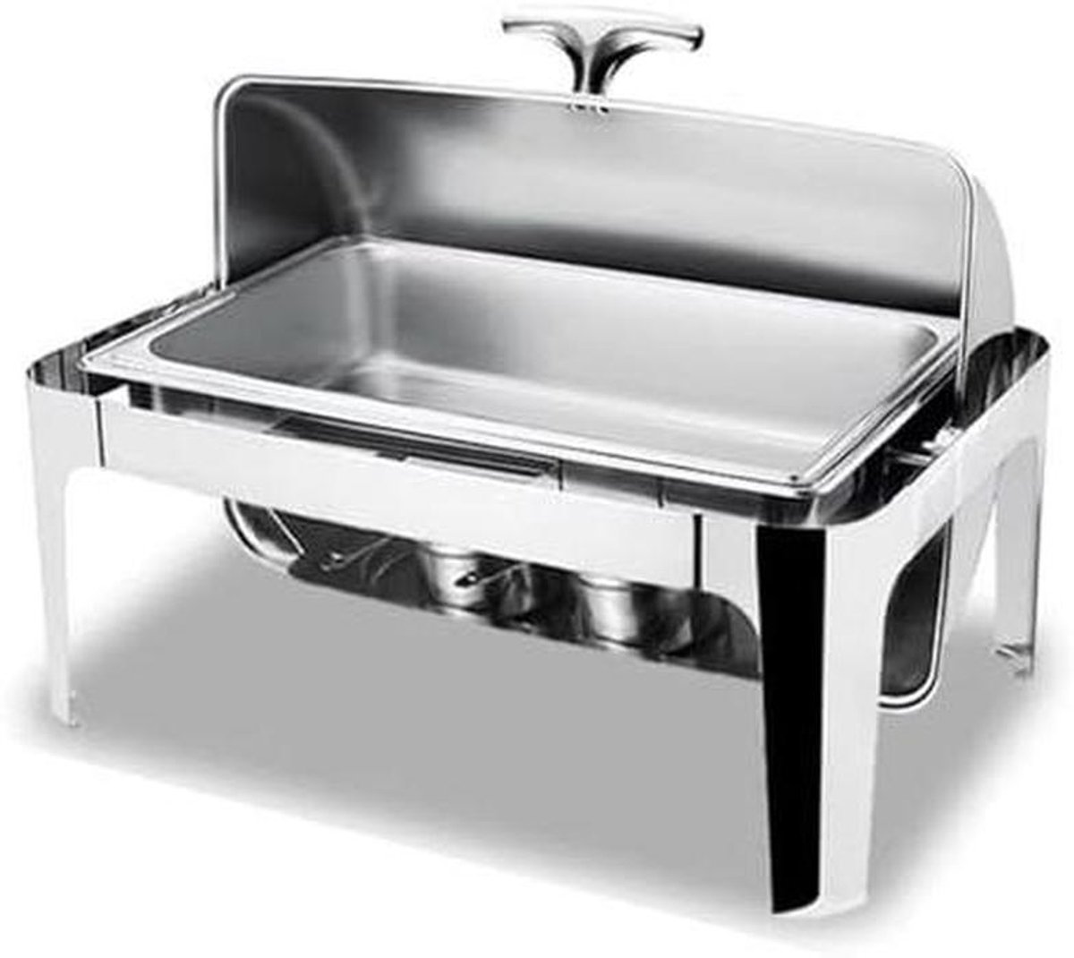 Voedselwarmer Serveerset - Buffetwarmer Serveerlade - Feesten en Bijeenkomsten - Roestvrij Staal - 64 x 46 x 44 cm - Zilverkleurig