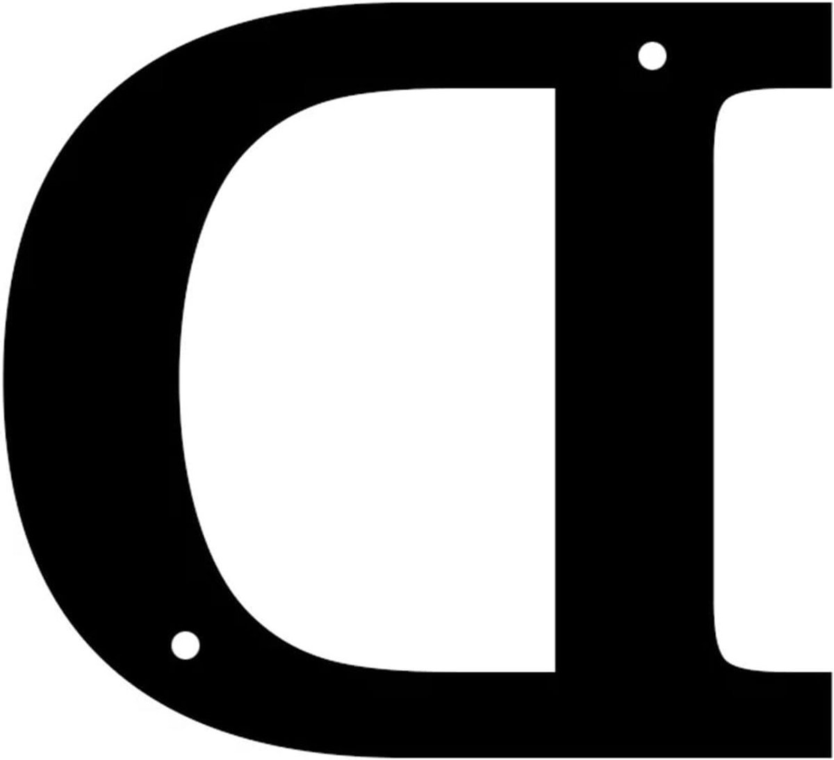 Huisnummer Letter - Adres Plaat - Huis Identificatie - Roestvrij Staal - 127 mm 5 Inch - Zwart