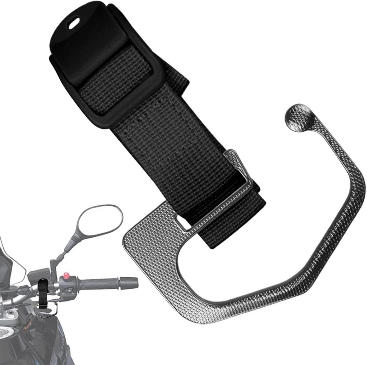 Kinderwagen Hanger - Wandelwagen Haak - Spullen Ophangen - Verstelbare Gesp - 5.99 x 8 x 2.01 cm - Zwart