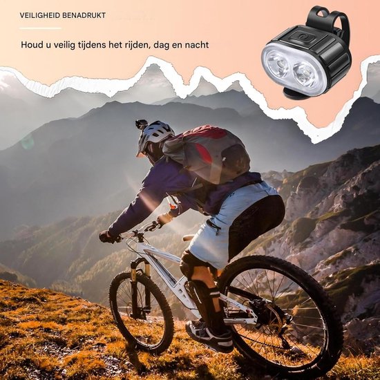 Fietsverlichting Set - Voor en achter - Veilig Fietsen - Hoge Helderheid - USB-C Opladen - Wit Rood — afbeelding 4