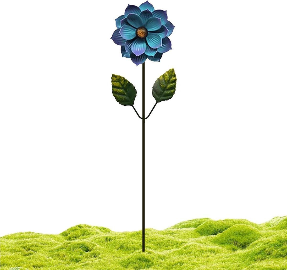 Bloementuinsteker - Decoratieve Tuinsteker - Tuin Verfraaien - Roestbestendig Metaal - 44 x 10 cm - Blauw