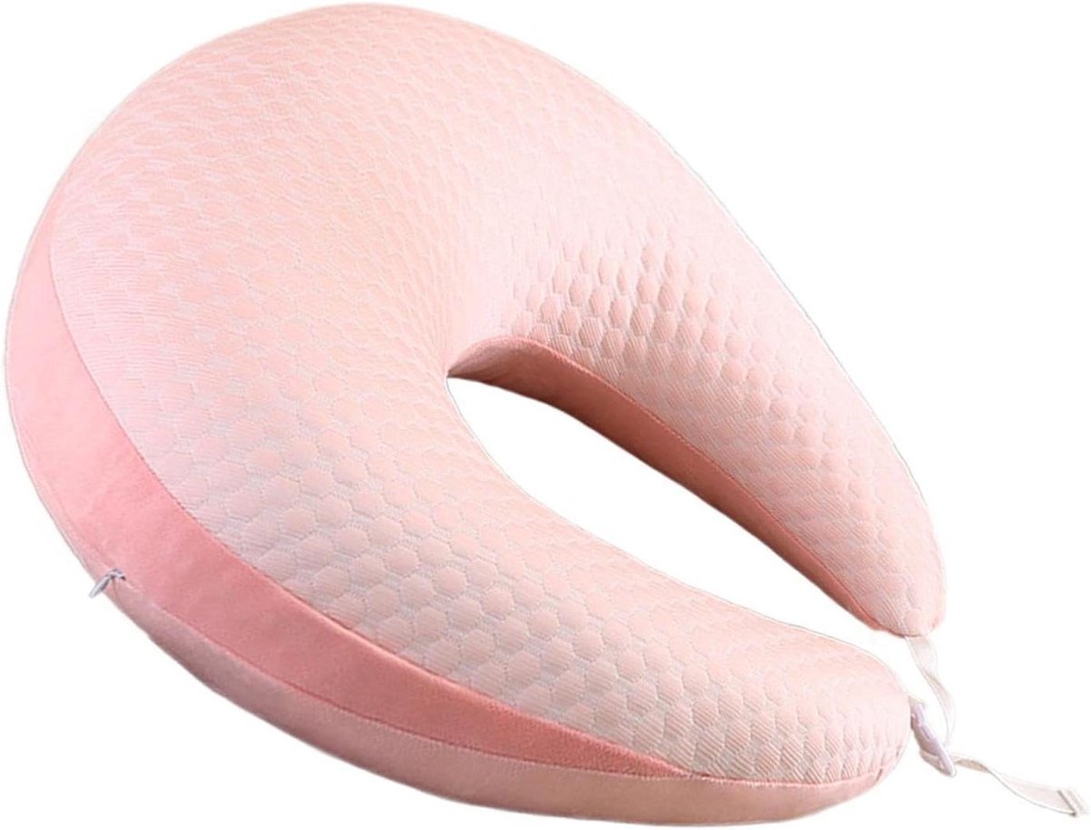 Leeskussen Voor Op Schoot - Studiekussen Armsteun - Comfortabel Lezen - Verhoogd Kussenontwerp - 60x55x20 cm - Roze