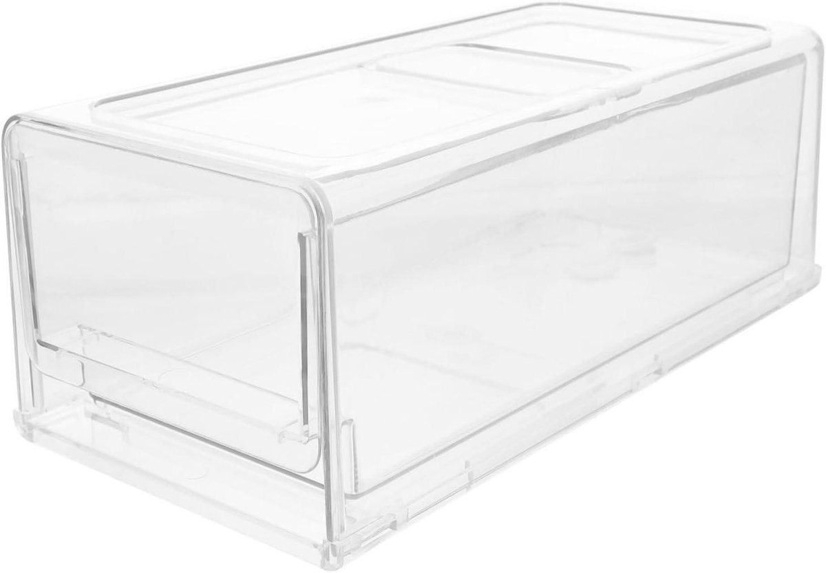 Opbergbakken Koelkast - Voedselcontainers Lade - Keuken Organiseren - Stapelbaar Ontwerp - 30 x 15 x 11 cm - Doorzichtig