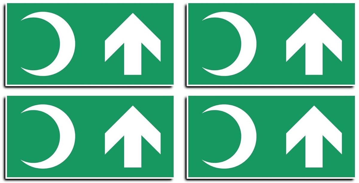 EHBO Stickers - Veiligheidsbord Combinatie - Veiligheid Markeren - Rechte Pijl Omhoog - 75 x 150 mm 4 Stuks