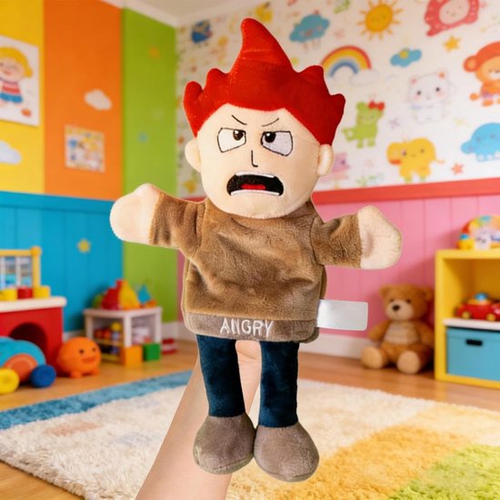 Handpop Pluche Dier - Interactief Speelgoed - Rollenspel Leren - Knuffelig Gevoel - 31 x 21 x 5 cm - Meerkleurig — afbeelding 4