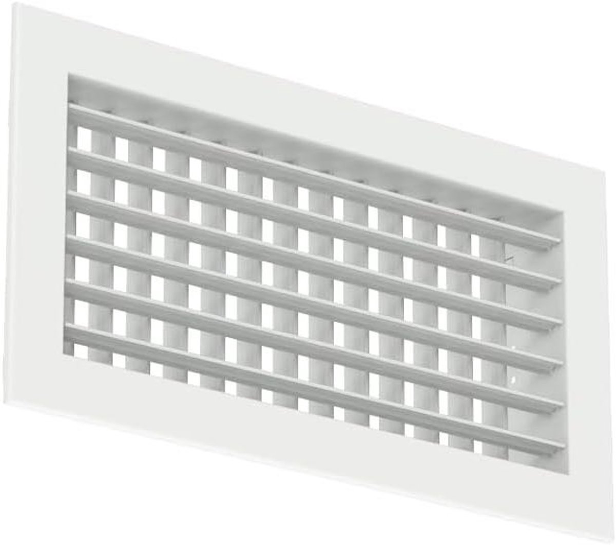 Wandrooster Aluminium - Ventilatierooster - Ventilatie Verbeteren - Dubbel Instelbaar - 600x150 mm - Wit RAL 9016
