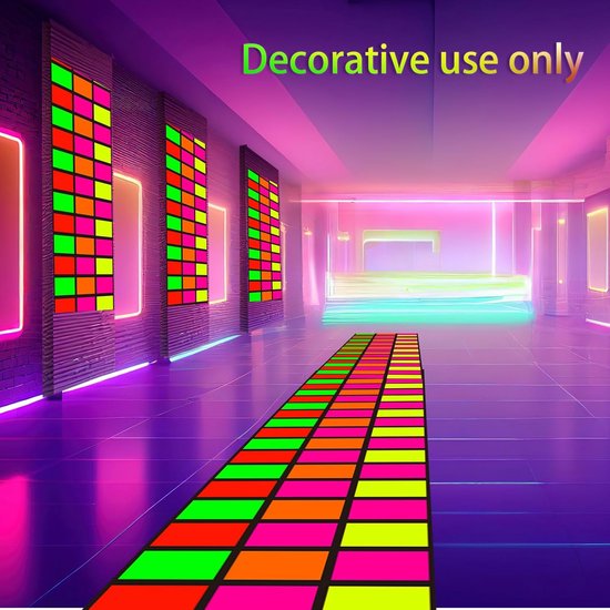 Neon Dansvloer Tapijt - Glow in the Dark Runner - Feestdecoratie - UV Blacklight Reactief - 236 x 85 cm — afbeelding 5