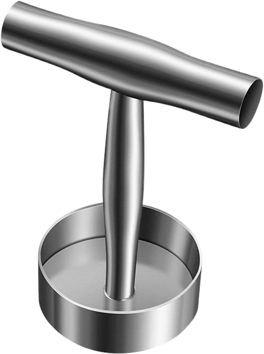 Hamburgerpers Patty Maker - Vleesvormer Steaker - Hamburgers Maken - Antiaanbaklaag - 11.5 x 9 cm - Zilver