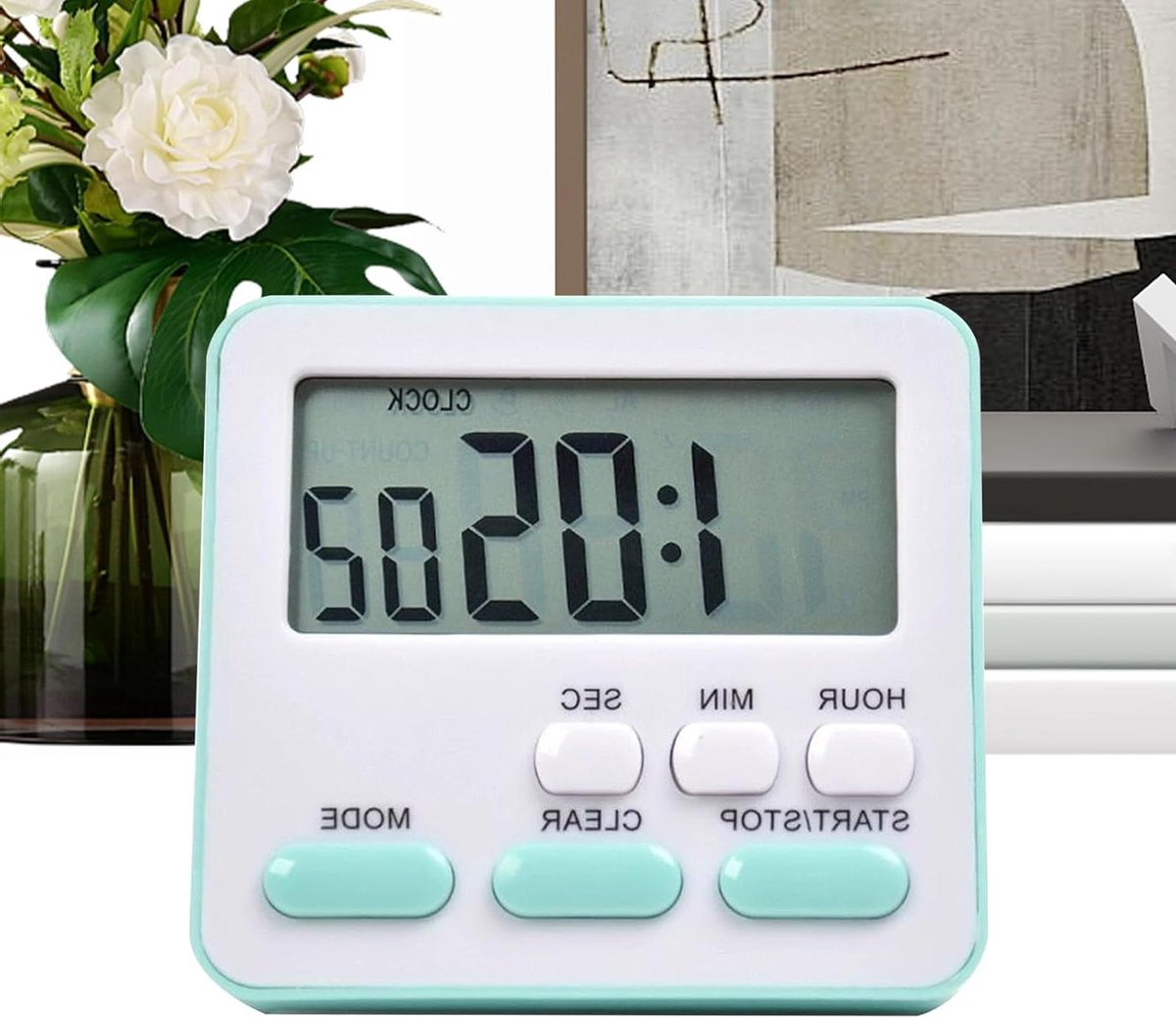 Digitale Keukentimer - Stille Timer Kookwekker - Tijd Beheren - Groot Display - 7 cm - Groen