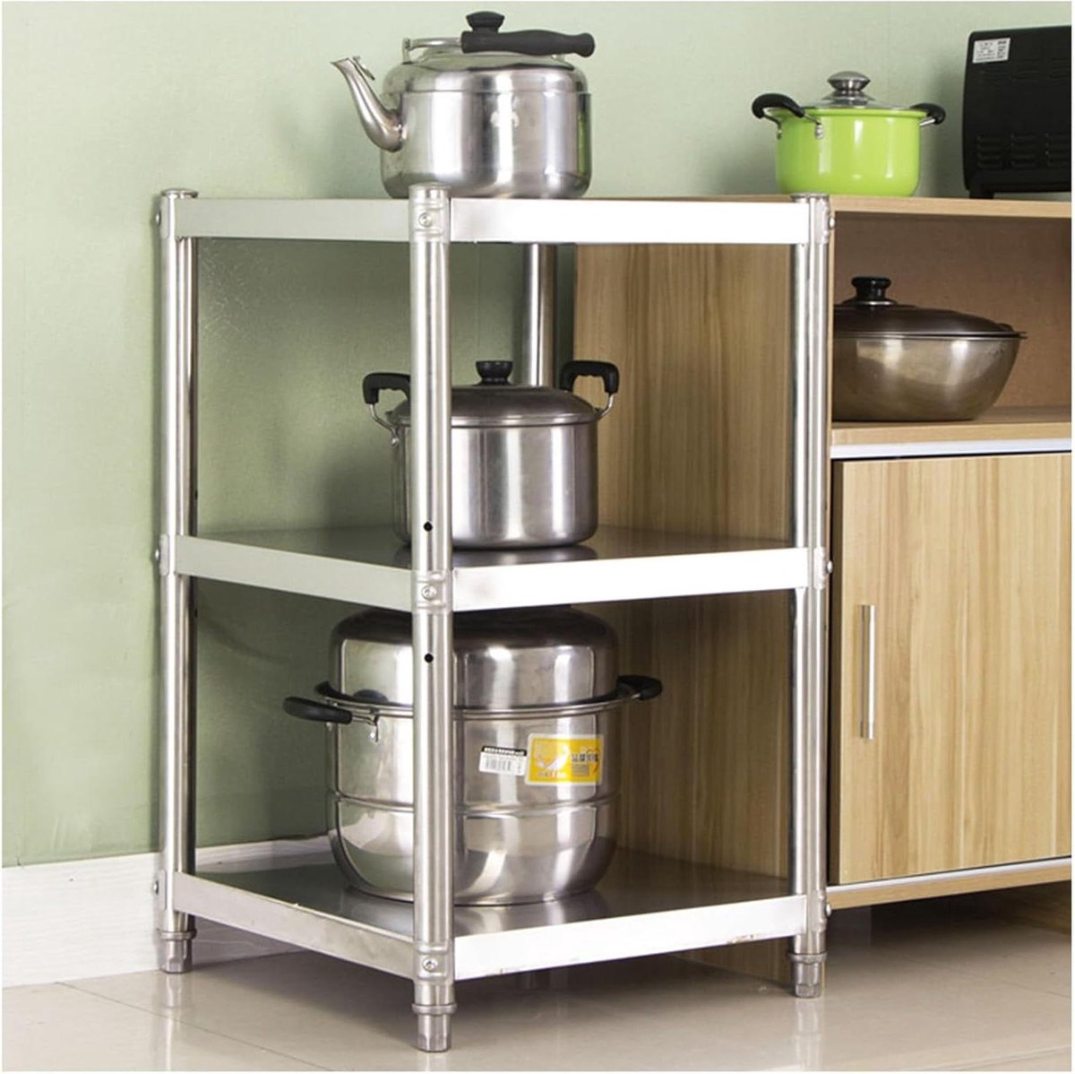 Werktafel Roestvrijstaal - Keukentafel Opklapbaar - Keukenwerkblad Gebruiken - Verstelbaar Laminaat - 80x50x80cm - Zilver