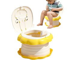 Reispotje Kinderen - Potje voor onderweg - Zindelijkheidstraining - Opvouwbaar en stabiel - 30 x 25 cm - Geel